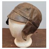 Very old leather newsboy style cap - still soft