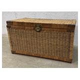 Wicker chest with brass trim 36x20x20