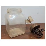 Vintage glass butter churn parts - The top does