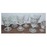 4 Pair Glow Glass Patterned Glass Goblets (8)
