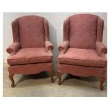 Pair of queen ann wingback chairs