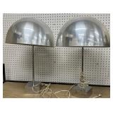 Pair MCM chrome table lamps