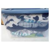 Nice bin of baby/newborn boy baby items. Most