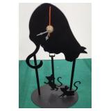 Metal cat and mouse clock battery operated