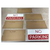 7 New but old stock tin no parking signs 6x12