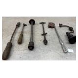 Early tools holding tools, gaff hook,early brace