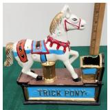 Mechanical bank trick pony cast iron