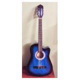 Blue Acoustic-Electric guitar. Starter-child