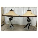 Pair MCM Reglor of Calif. luau/tiki lamps