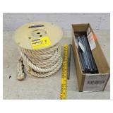 Galvanized lags, rope