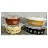 Pyrex casserole dishes - barn finds  *some