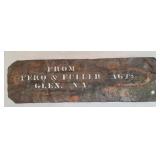 Brass stencil Glen NY - Fero & Fuller Agts