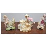 3 German? bisque porcelain figures