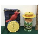 Tin Bank and Toy Whoopsie Bird