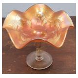 Carnival Glass candy dish - grape clusters