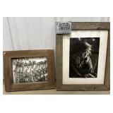 2 Native American photos in barn wood frames