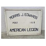 Morris j Edwards American legion sign 43"34"