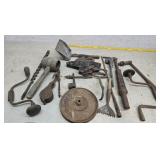 Tools- nail puller, pulleys, drill brace