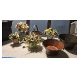 Tub ,Tin bowls, flower arrangements,etc CLEAN!!