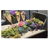 Tub silk flowers CLEAN!!