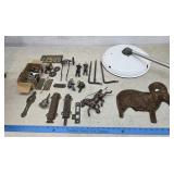 Door hardware, cast iron toys, etc