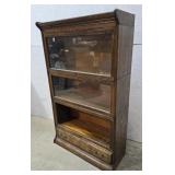 1 Drawer 3 Section Oak Stacking Bookcase