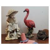 Fat dog boot scraper, Flamingo, & girl - 3pcs