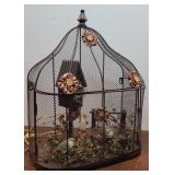 Wire birdcage/ birdhouse country display