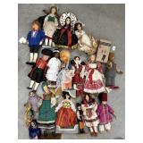 Box of vintage dolls - around the world