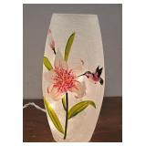 Crackle glass hummingbird vase light