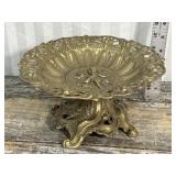 Brass Art Nouveau pedestal bowl