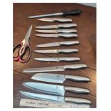 Set of knives in knife block