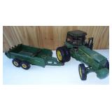 John Deere tractor and Wagon. Vintage die cast