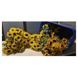 Tub silk sunflowers CLEAN!!