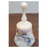 Fenton Hand Painted bell Signed - winter scene