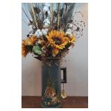 Large Jean Dewey tin toleware fall arrangement -