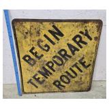 Temporary route sign
