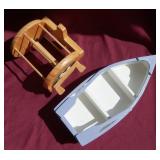 Wooden Fishing Reel Toilet Paper Roll Holder & 14