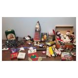 Box Christmas - snowman, candles, wooden over the