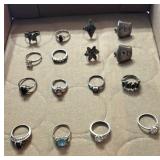 925 / Sterling Rings And Earrings.