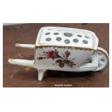 Flower frog wheelbarrow