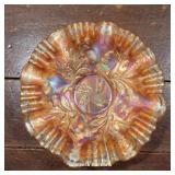 Marigold thistle carnival glass bowl