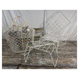 Wire dishware racks, Vintage grader, small coffee