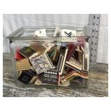 Glass dish with match books