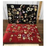 2 Trays costume pins/brooches - trays included