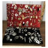 2 Trays costume pins/brooches - trays included
