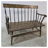 Stenciled deacons bench 41"w