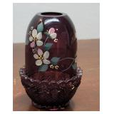 Fenton Amethyst (glows) Fairy Lamp Signed By