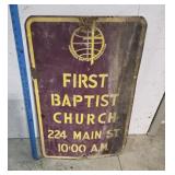 First Baptist Church sign