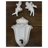 Ivory & gold ceramic wall decor *some damage